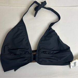 2bamboo black neck tie bikini top new with tag size XL
